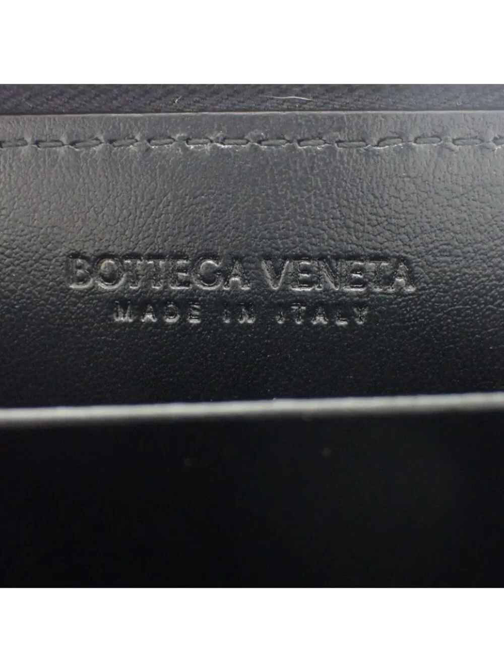 Bottega Veneta Tiny Zip Around Card Slot Coin Purse Lambskin Black Gold